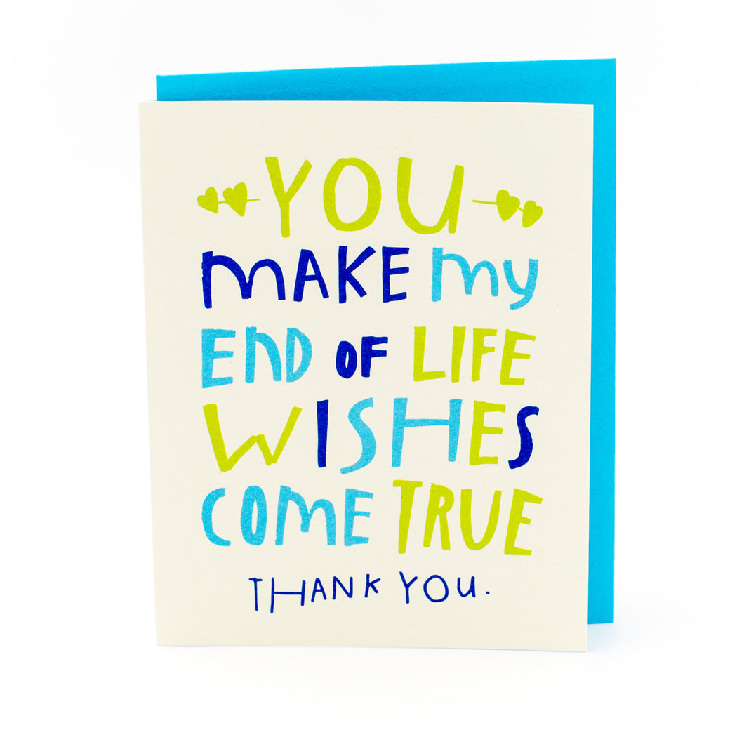 Caregiver Card - End of Life Wishes